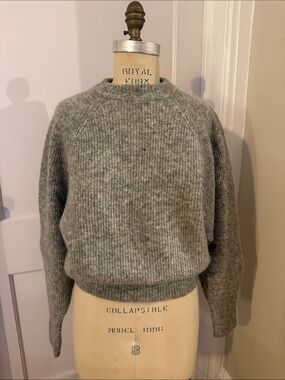 NWOT Mohair Wool Blend Cozy Heather Gray Crewneck Sweater - sz 10